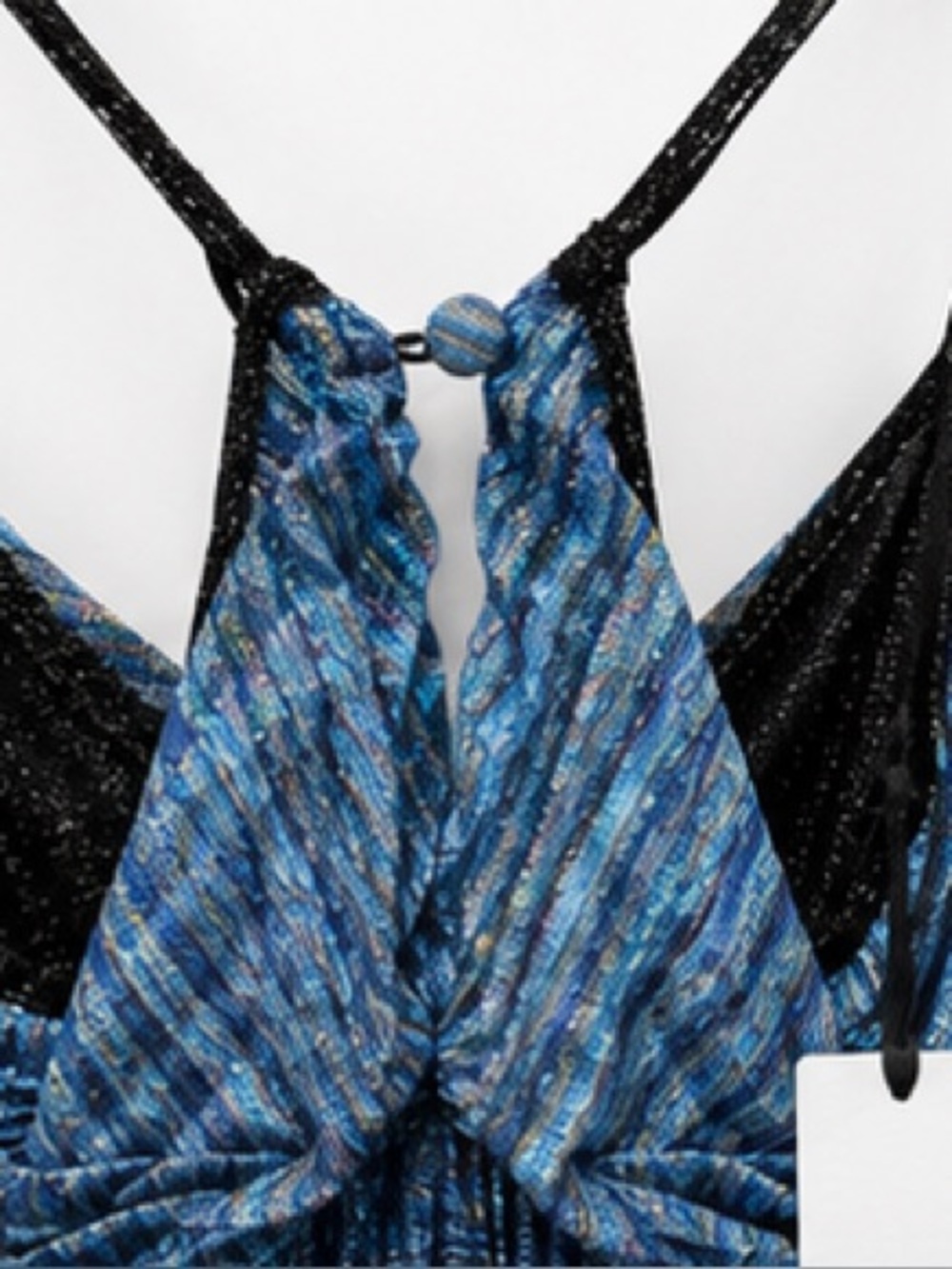 Forte_Forte Silk Lurex Plissé Maxi Dress NWT Blue Size 0 - Picture 3 of 9